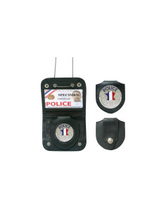 PORTE-CARTES AVEC CHAINE et MEDAILLE POLICE - DCA
