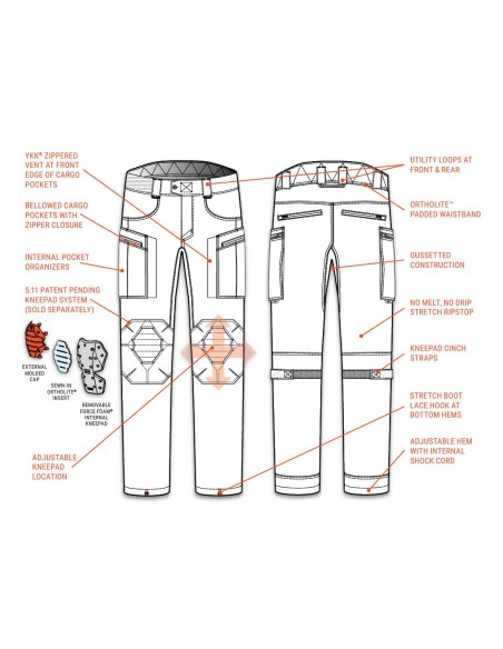 Pantalon de combat V.XI XTU Straigth fit Multicam - 5.11